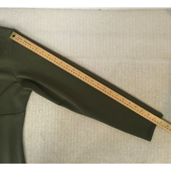 PrettyLittleThing Dress Women Size 24 Olive Green V neck Long Sleeves New w Tags - Picture 11 of 14